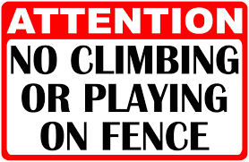 no climbing